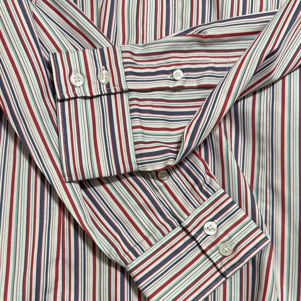 NWT Cinch Tencel Women's Striped Button-Up Shirt - Red, Blue, White - Picture 11 of 16